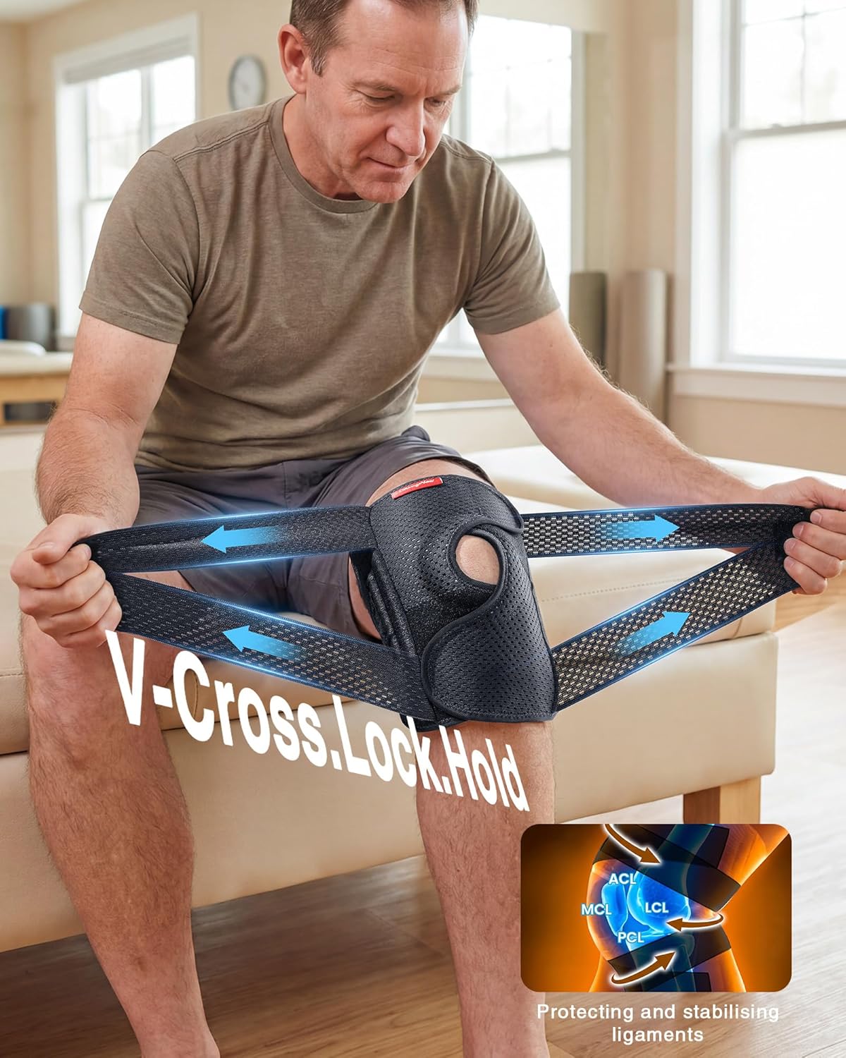 Changenow Upgraded Medical-Grade Knee Brace for Women and Men,[Ultra Breathable & V-Straps]