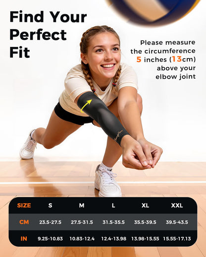 Copper-Infused Compression Arm Sleeves for Men & Women