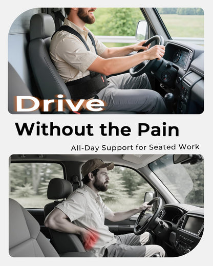 Medical-Grade Work Back Brace with Adjustable Shoulder Straps [Stronger Support & Breathable Mesh]