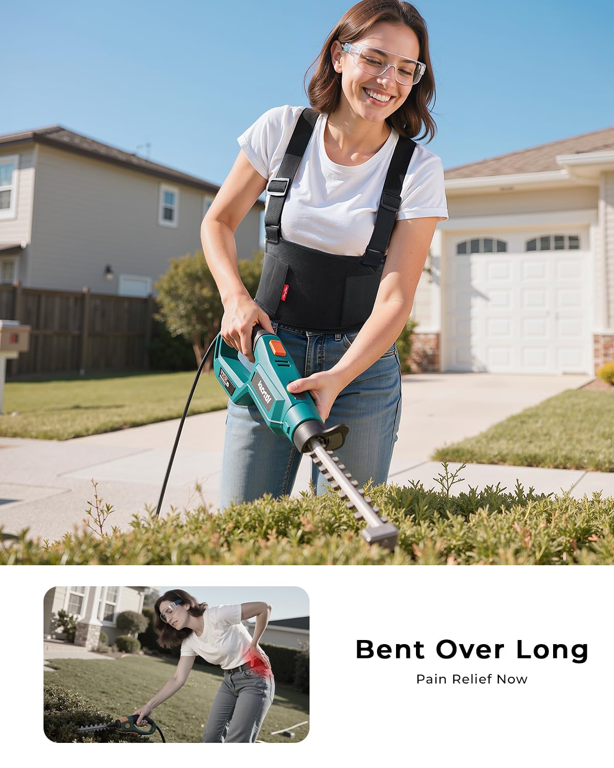 Medical-Grade Work Back Brace with Adjustable Shoulder Straps [Stronger Support & Breathable Mesh]