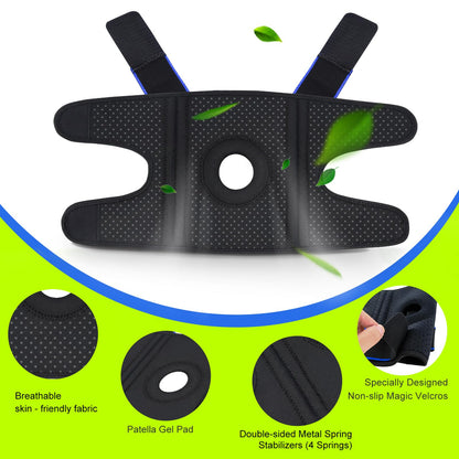 Knee Brace for Women & Men Breathable Compression Knee Support with Side Stabilizers for Knee Pain Adjustable Knee Wrap for Running, Meniscus Tear, ACL, MCL, Arthritis Relief (Black, Small)