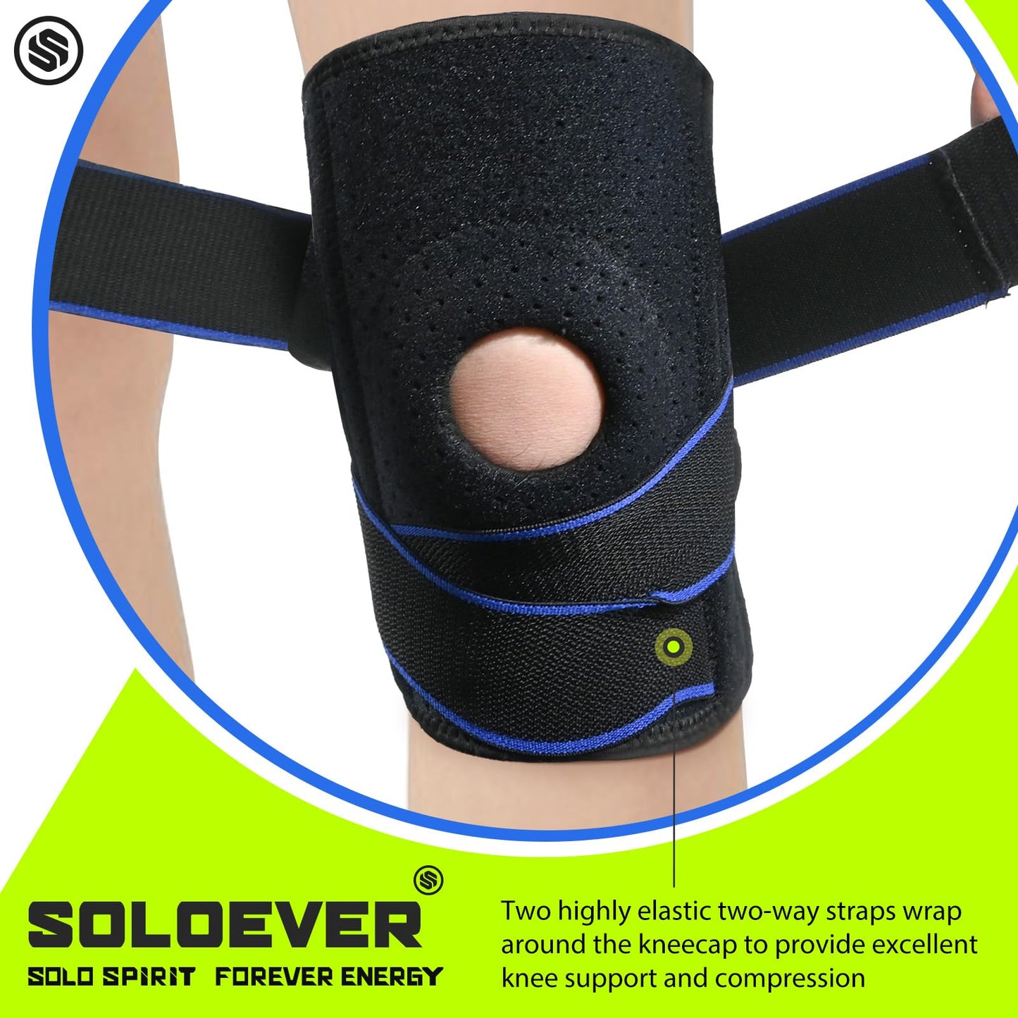 Knee Brace for Women & Men Breathable Compression Knee Support with Side Stabilizers for Knee Pain Adjustable Knee Wrap for Running, Meniscus Tear, ACL, MCL, Arthritis Relief (Black, Small)