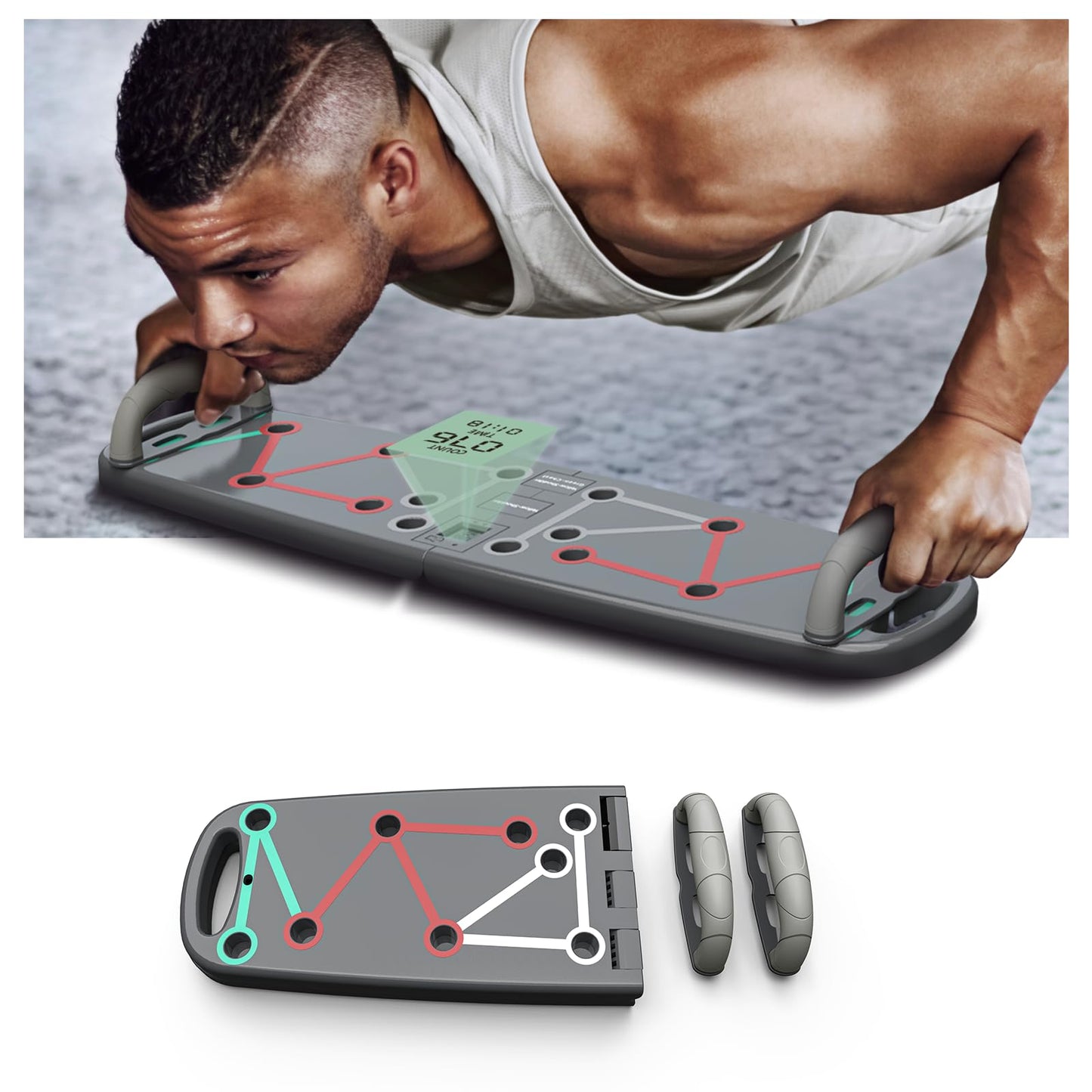 Adjustable Push Up Board with 6 Hand Positions – Ergonomic, Non-Slip Design for Home Gym & Fitness Training