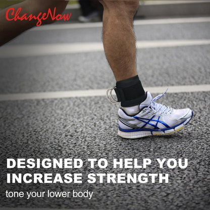 Ankle Strap for Cable Machine Professional Kickback Ankle Strap for Glute Workouts, Leg Extensions (DEEP BLACK)