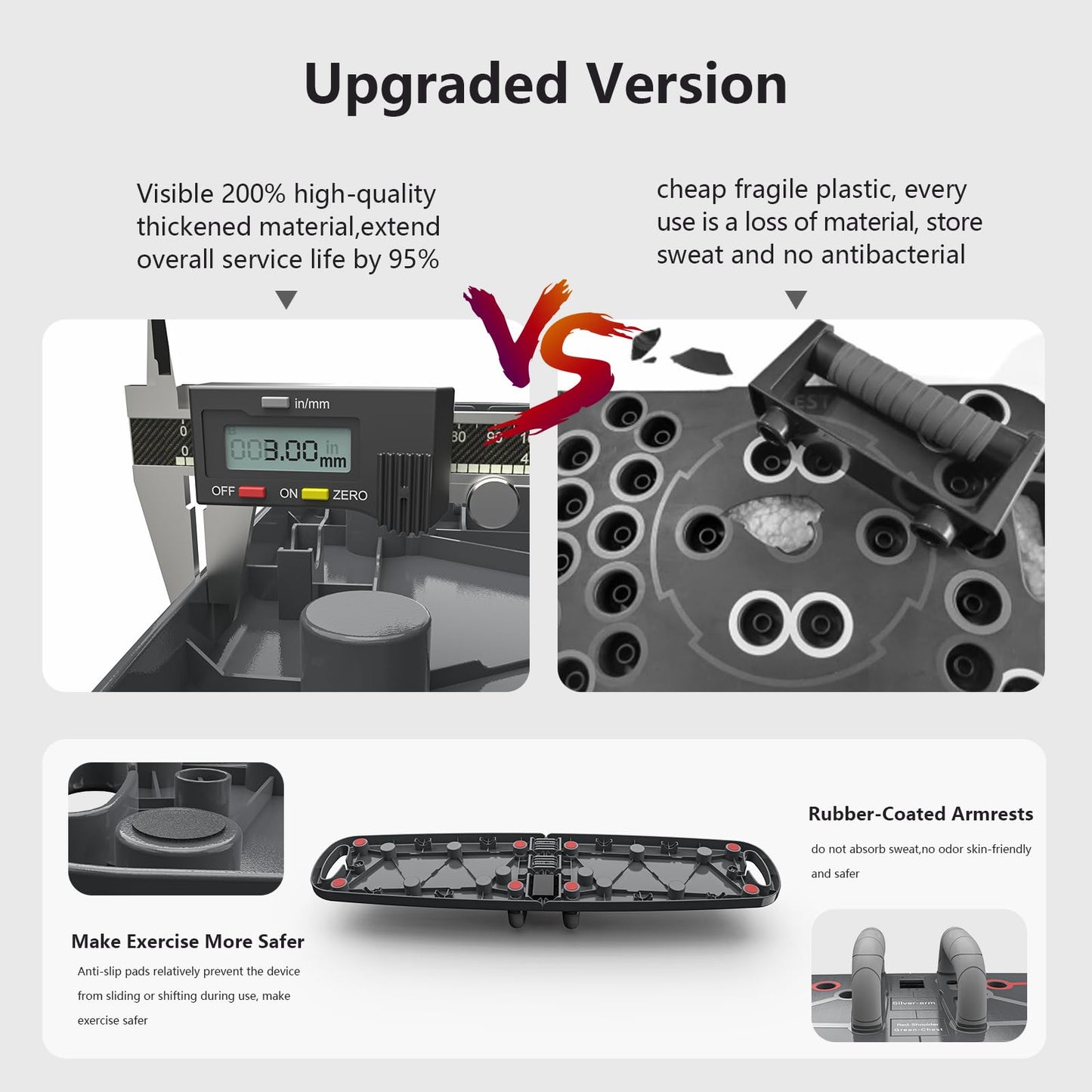 Adjustable Push Up Board with 6 Hand Positions – Ergonomic, Non-Slip Design for Home Gym & Fitness Training