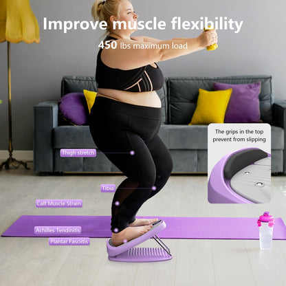 Portable Slant Board, Adjustable Incline Board and Calf Stretcher, Stretch Board for Knees Ankle Heel Feet Leg