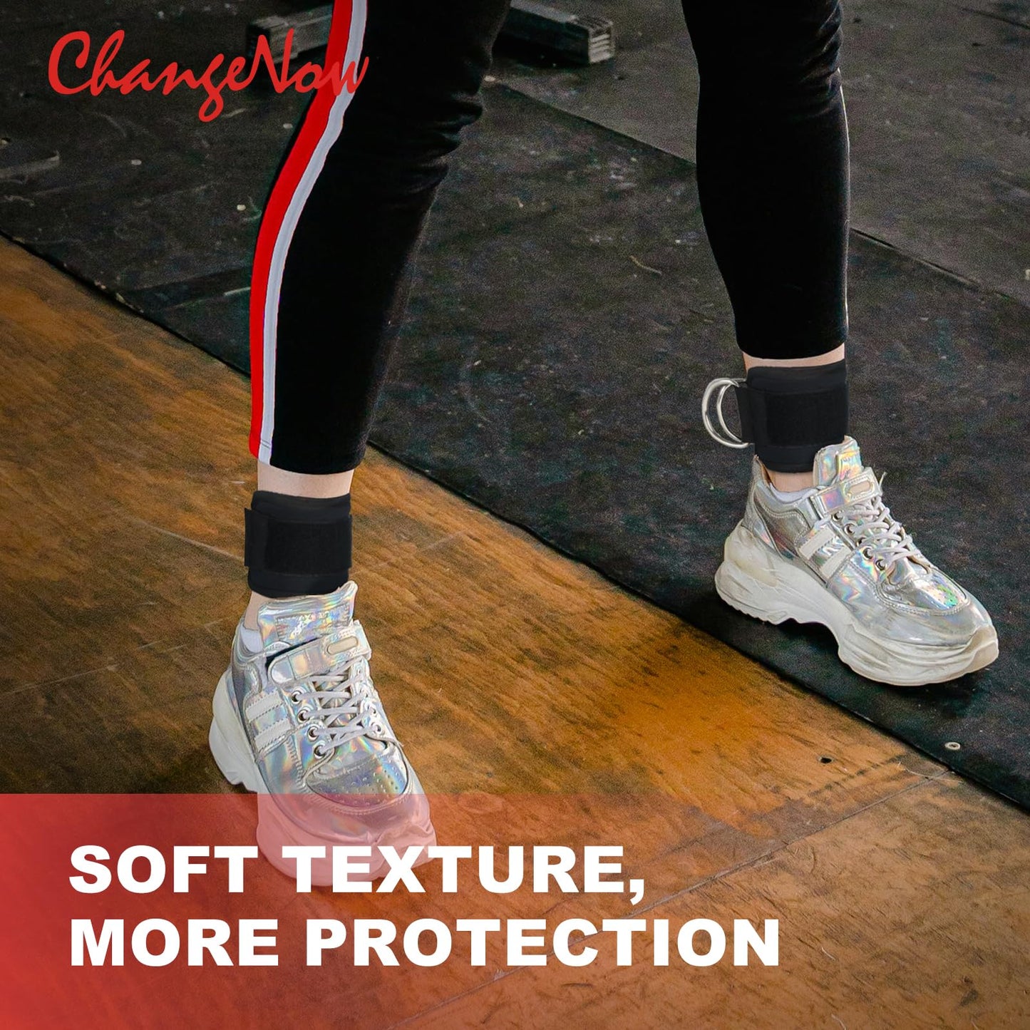 Ankle Strap for Cable Machine Professional Kickback Ankle Strap for Glute Workouts, Leg Extensions (DEEP BLACK)