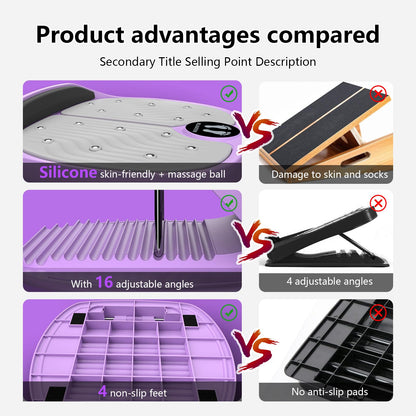 Portable Slant Board, Adjustable Incline Board and Calf Stretcher, Stretch Board for Knees Ankle Heel Feet Leg
