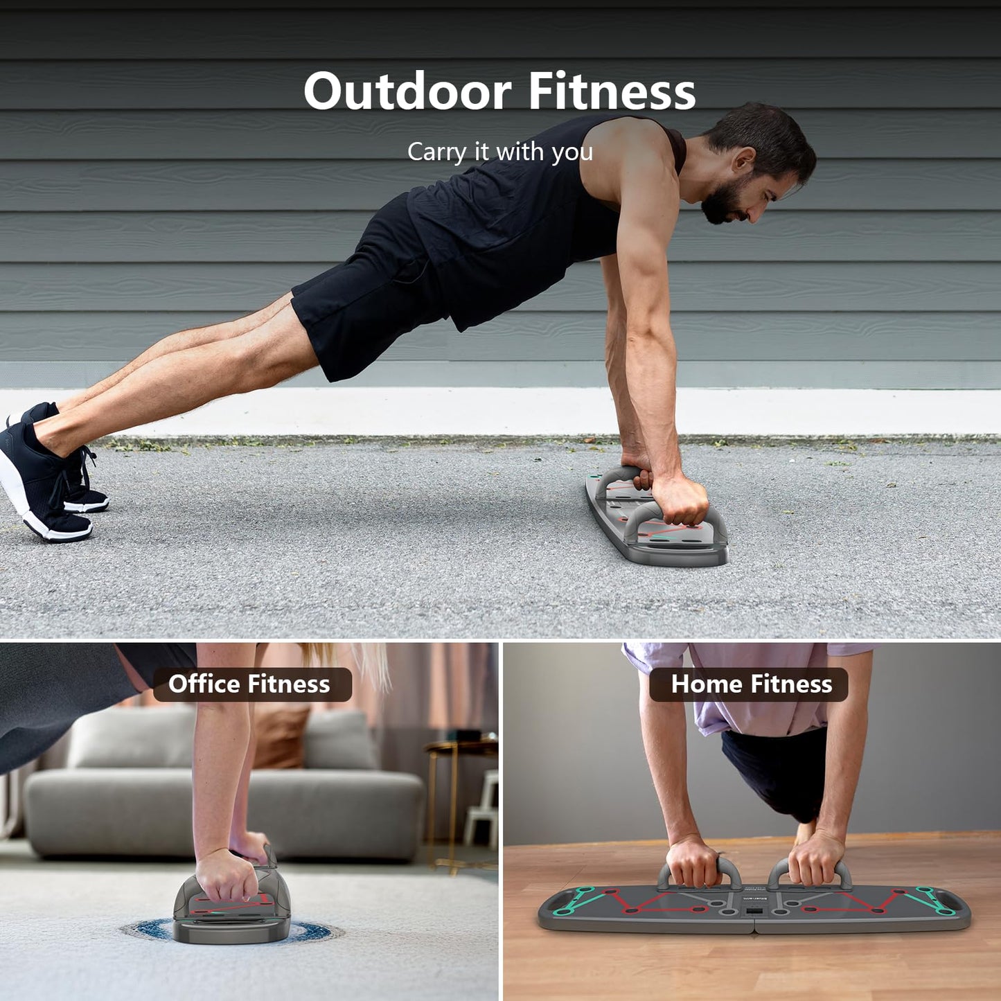 Adjustable Push Up Board with 6 Hand Positions – Ergonomic, Non-Slip Design for Home Gym & Fitness Training