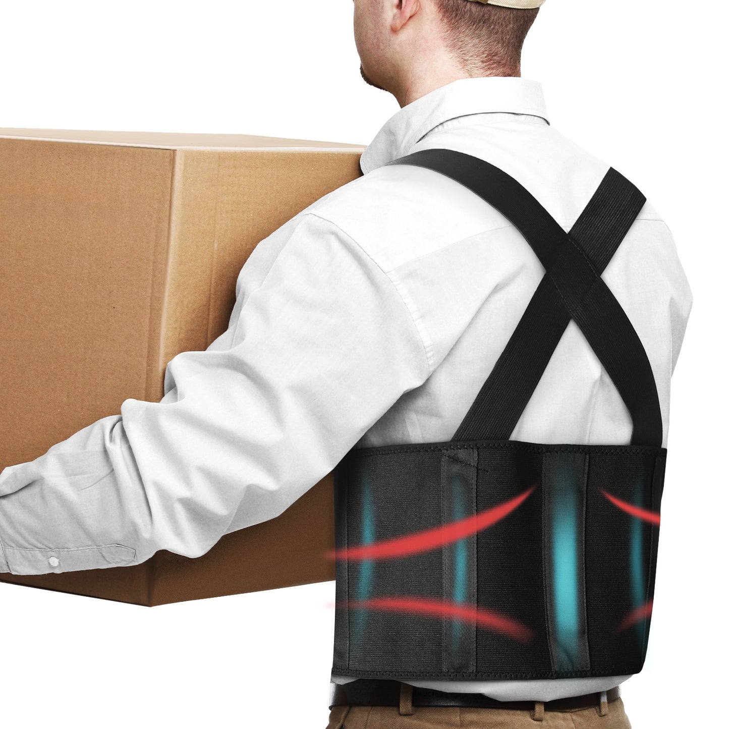 Back Brace for Men & Women, Adjustable Lower Back Support Belt with Suspenders for Back Pain Relief