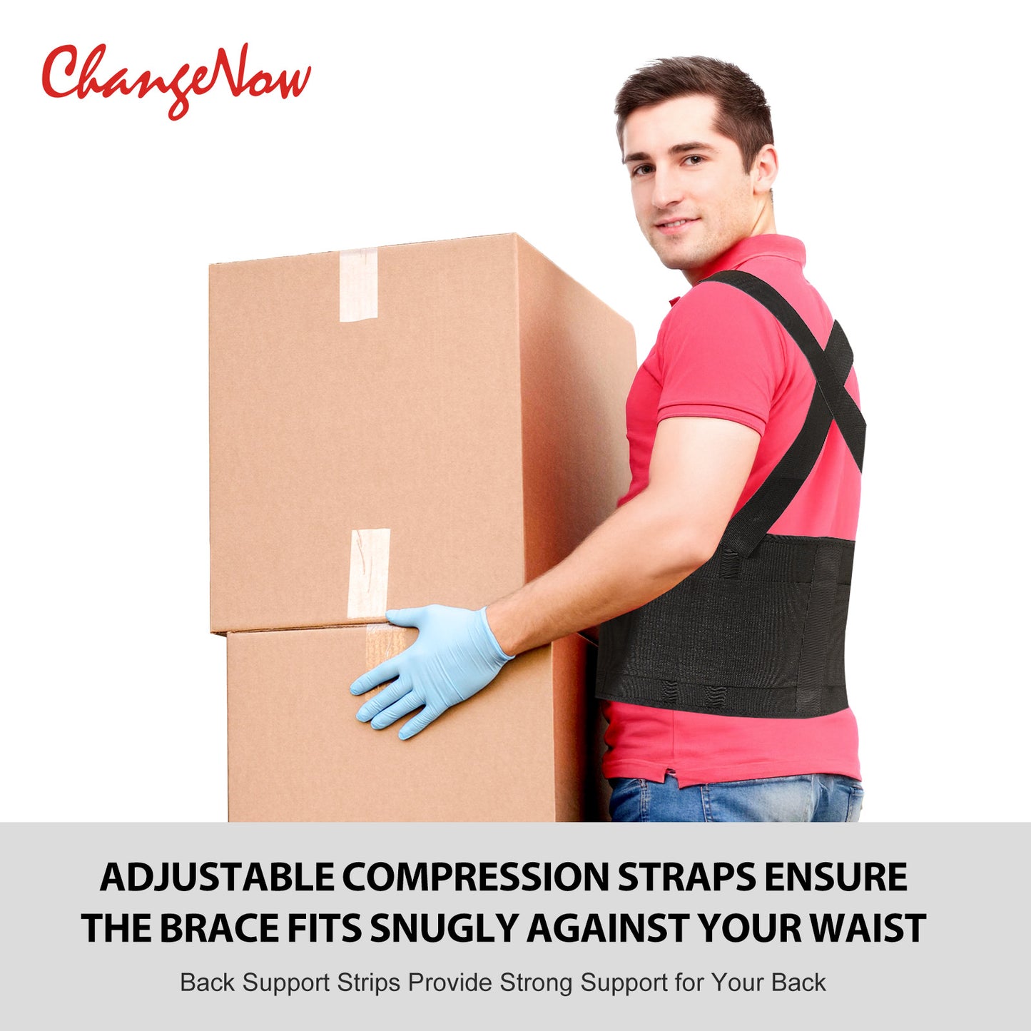 Back Brace for Men & Women, Adjustable Lower Back Support Belt with Suspenders for Back Pain Relief