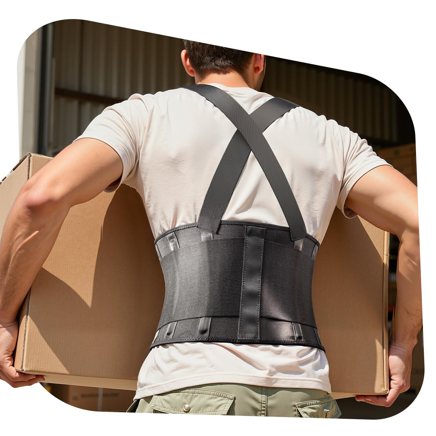 Medical-Grade Work Back Brace with Adjustable Shoulder Straps