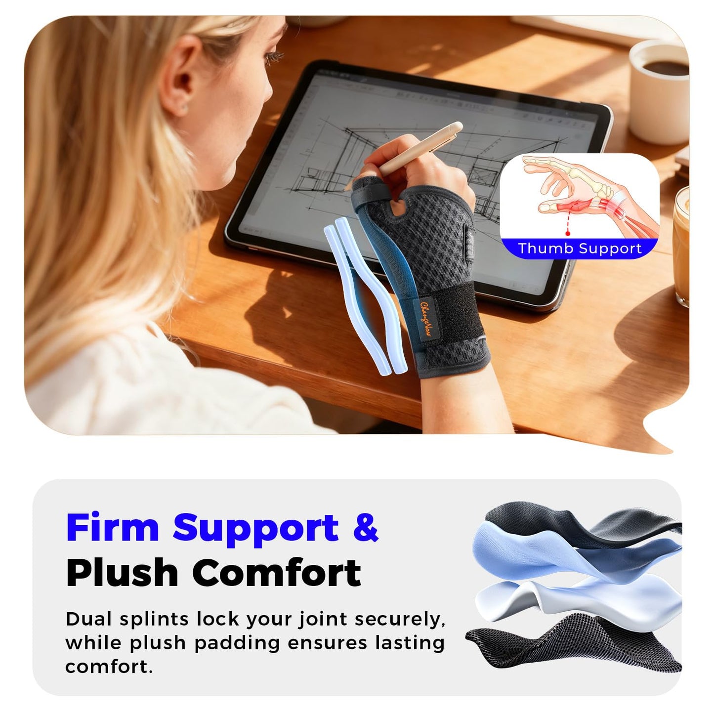 Ultra Breathable Thumb Brace for Right & Left Hand